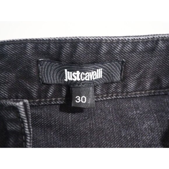 Just Cavalli Black Distressed Denim Studded Slim Leg Jeans, Size 30 - Picture 16 of 16